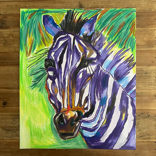 Zebra FRAMED - ORIGINAL  14x17” - Vichy's Art