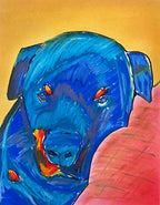 Cuddly Rottweiler - ORIGINAL OIL PASTEL ARTWORK - 11x14"
