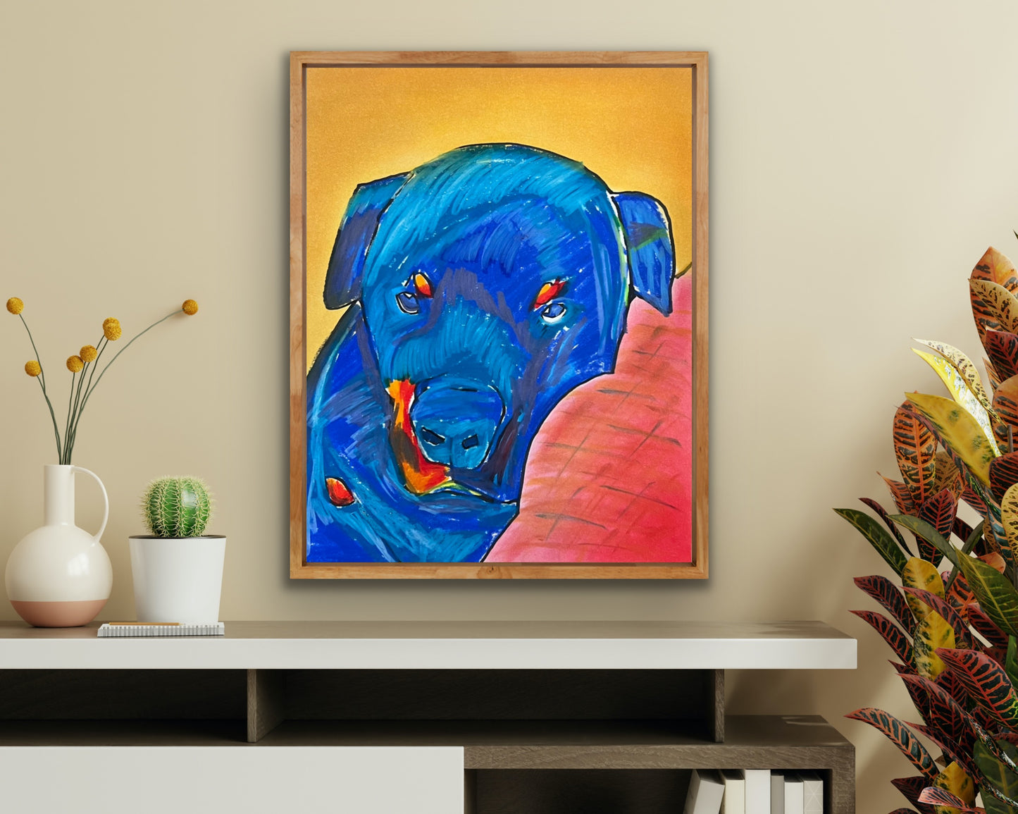Cuddly Rottweiler - ORIGINAL OIL PASTEL ARTWORK - 11x14"