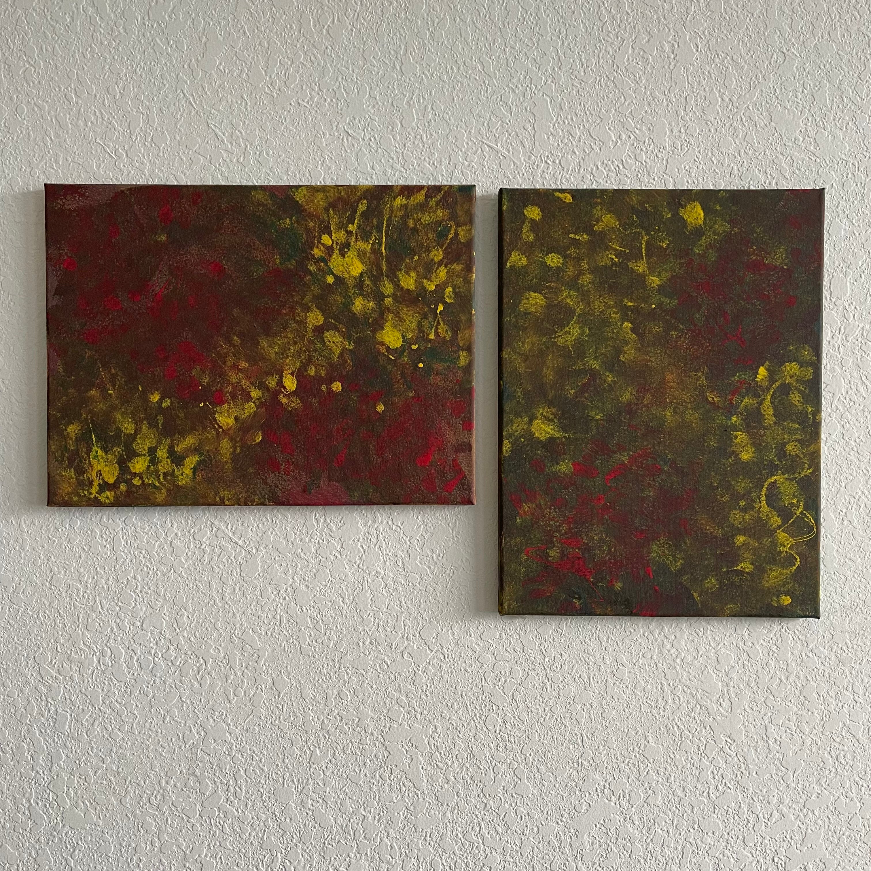 Set of two - Fallen Leaves - ORIGINAL 11x14" - Vichy's Art