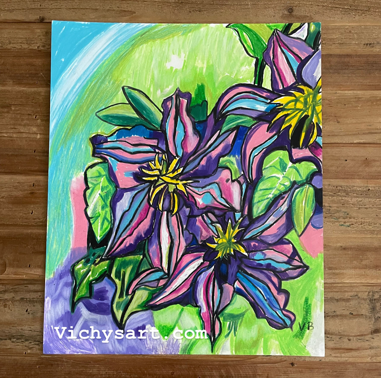 Clematis  - ORIGINAL 11x14” - Vichy's Art
