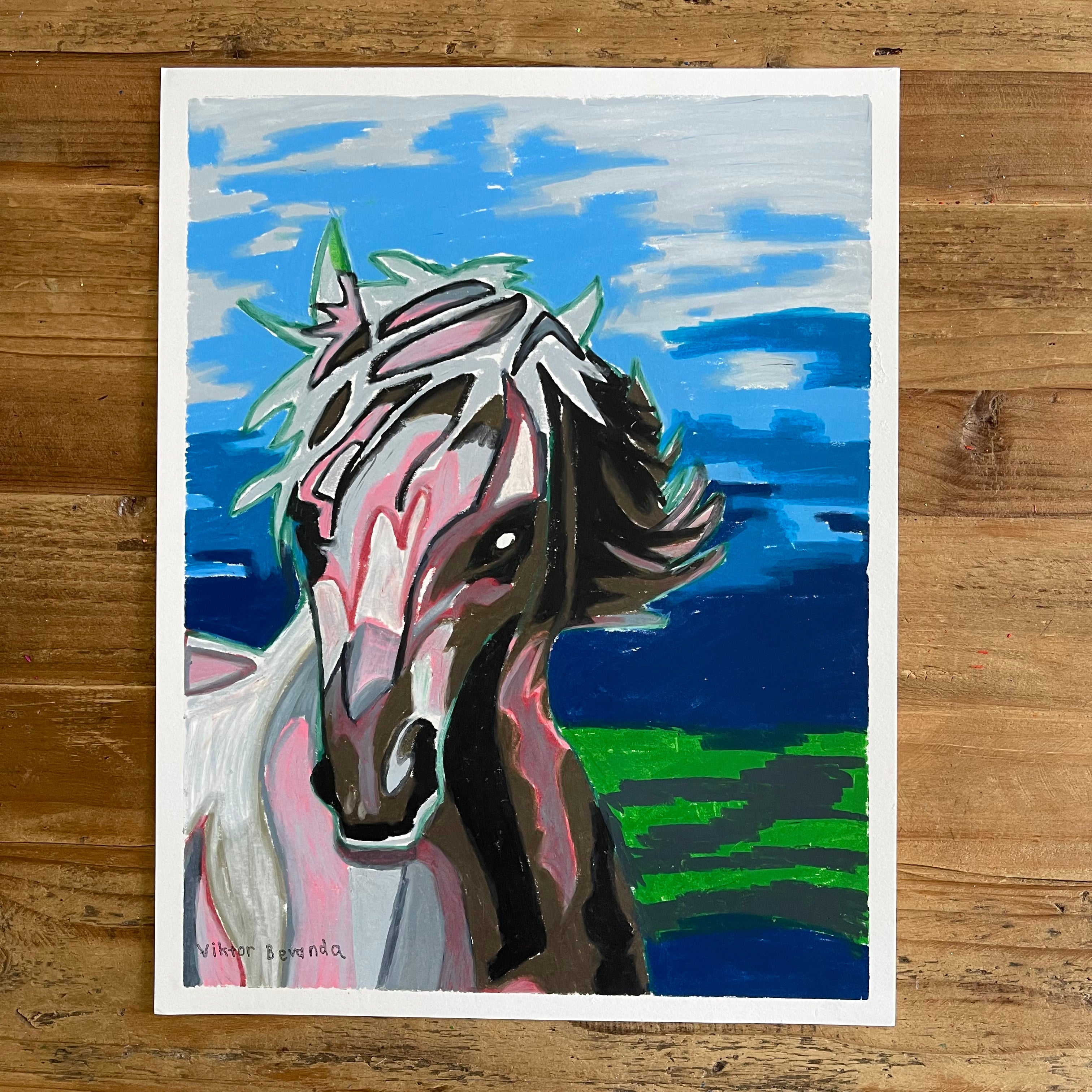 Wild Horse  - ORIGINAL 11x14" - Vichy's Art