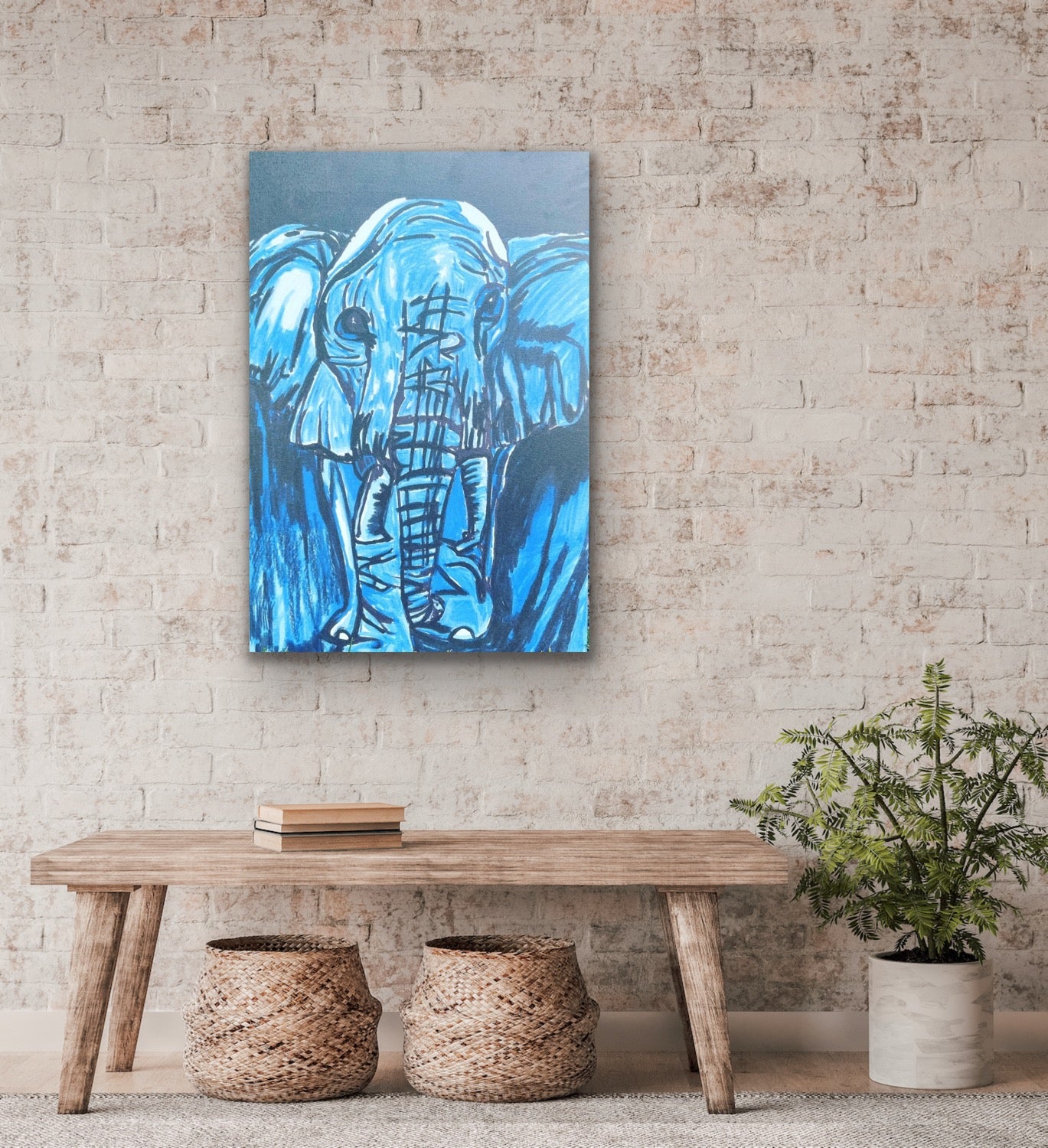 Baby Elephant - Stretched Canvas Print in more sizes