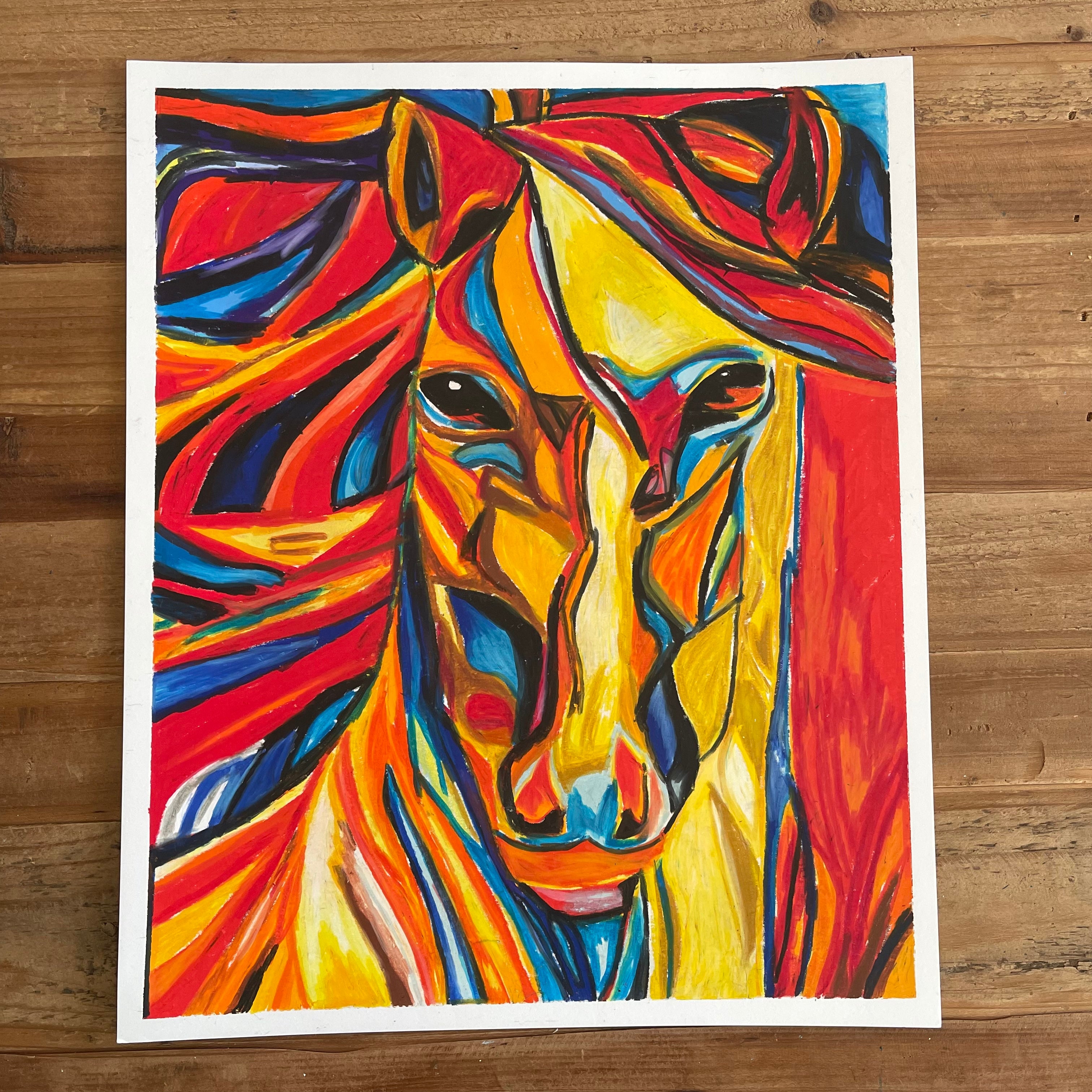 Red Horse - ORIGINAL 14x17” - Vichy's Art
