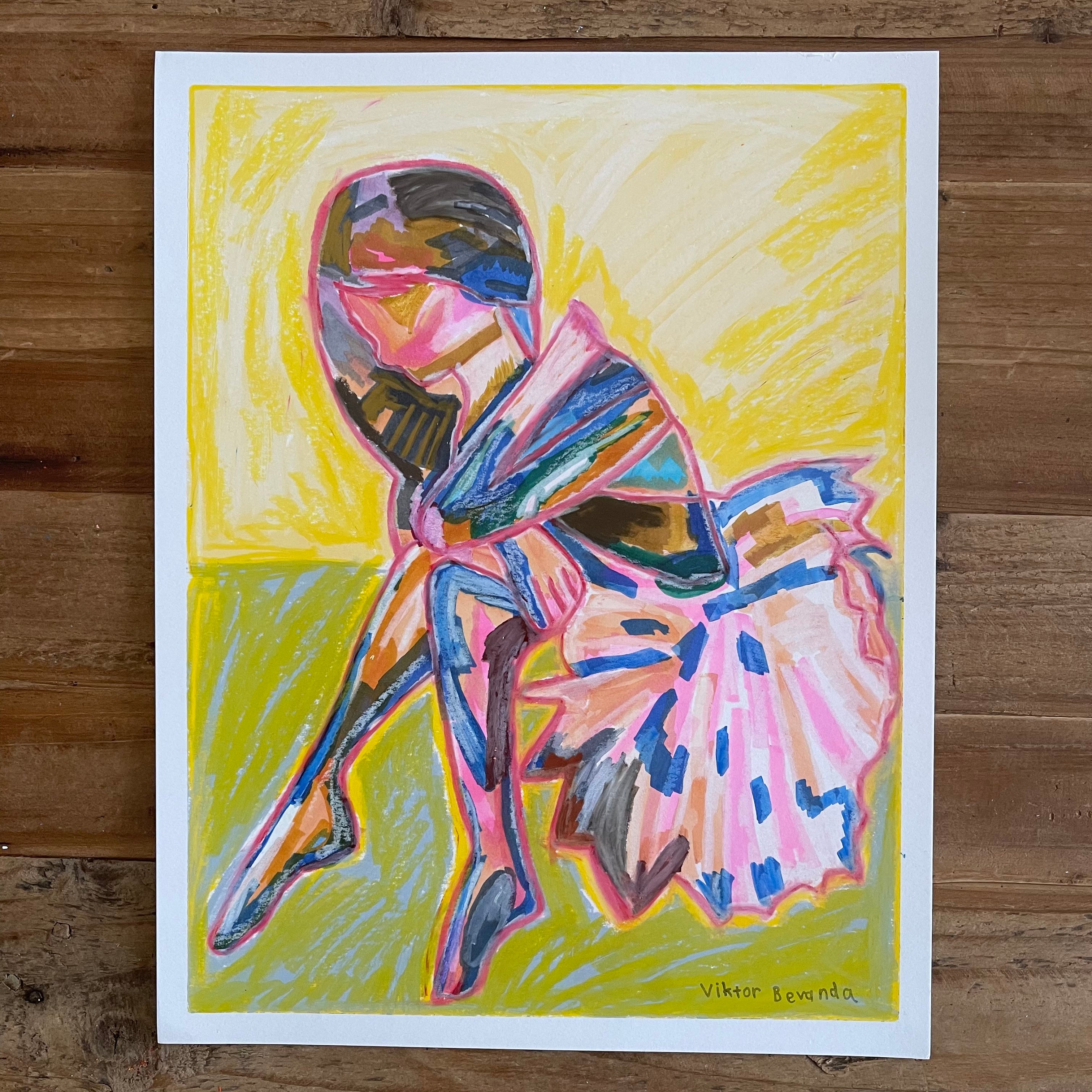 The Pink Ballerina  - ORIGINAL 11x14"