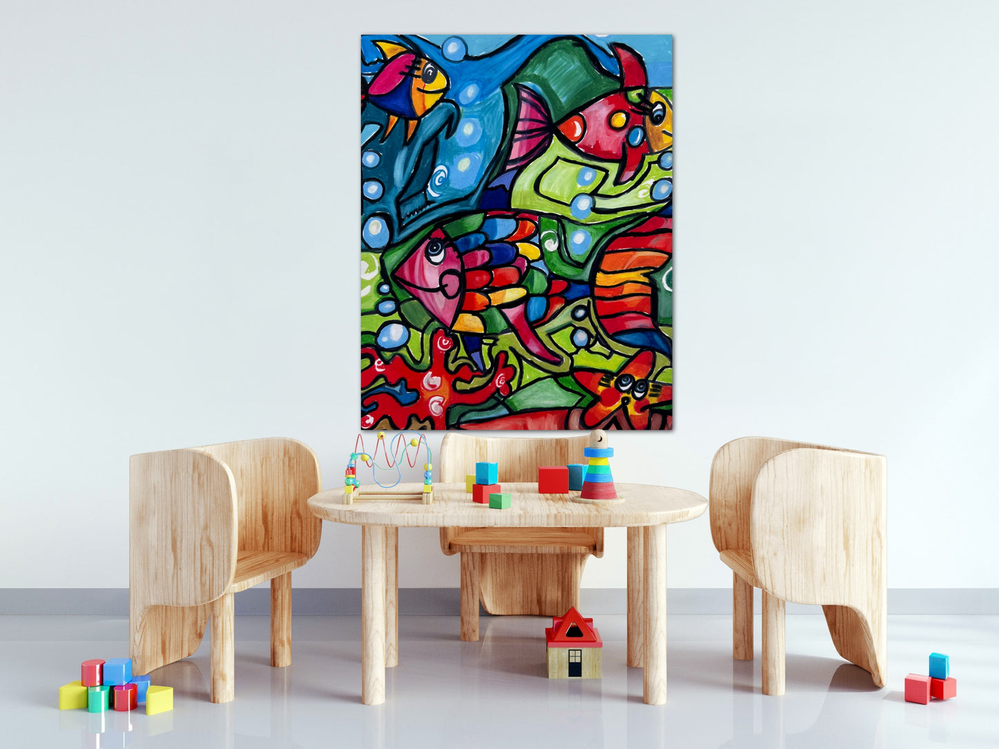 Colorful Fish - Print, Poster, Stretched Canvas Print and greeting card