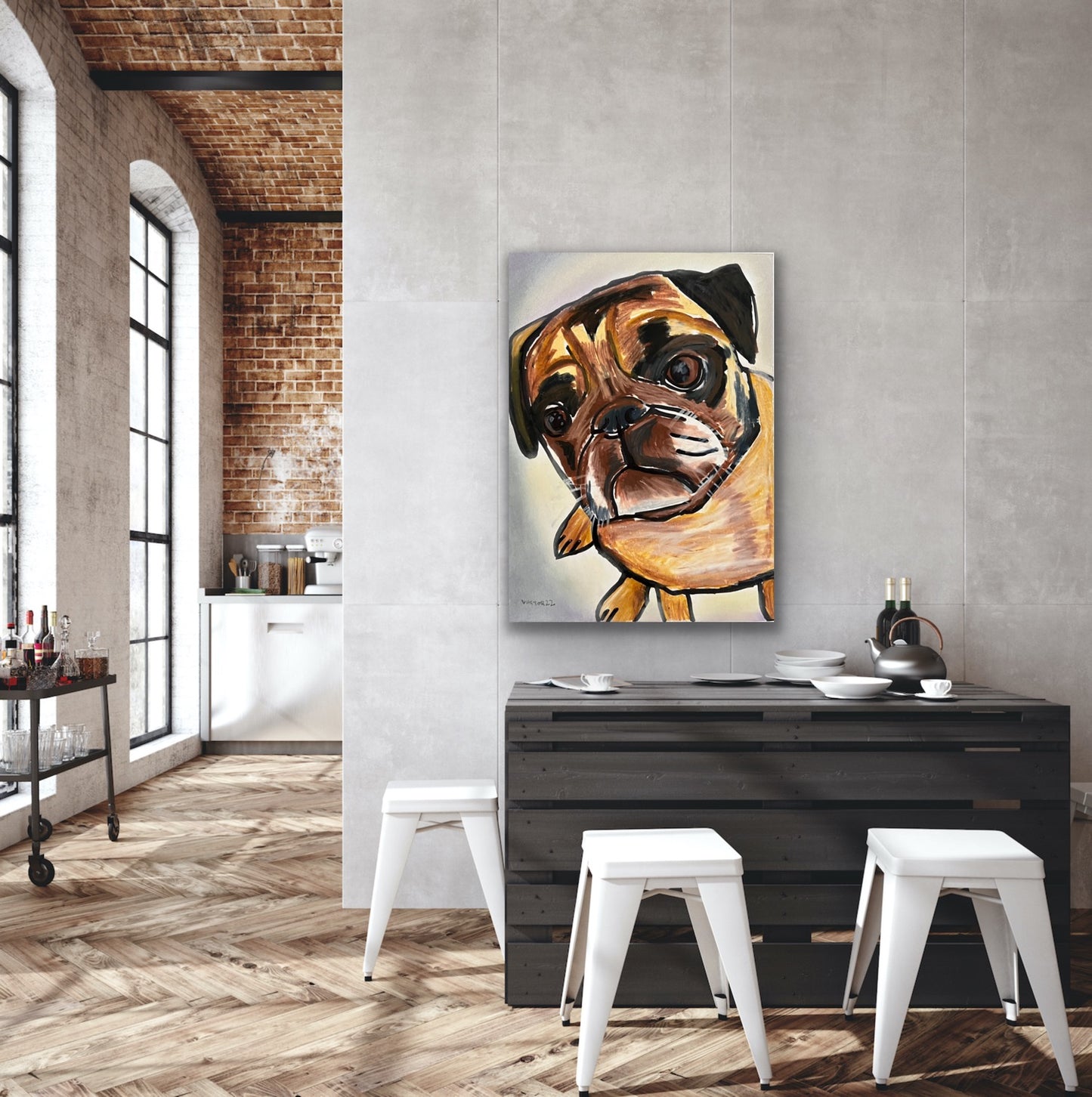 The PUG - Stretched Canvas Print in more sizes