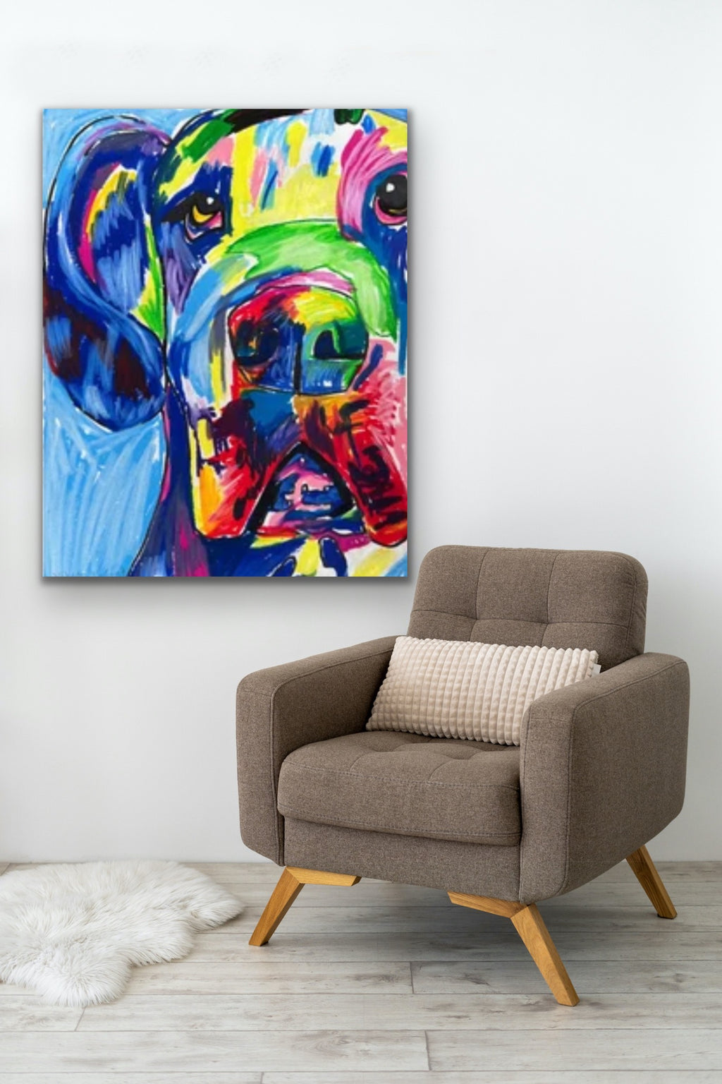 Colorful Great Dane - Art Prints