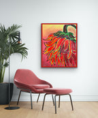 Sunflower art - ORIGINAL 14x17"