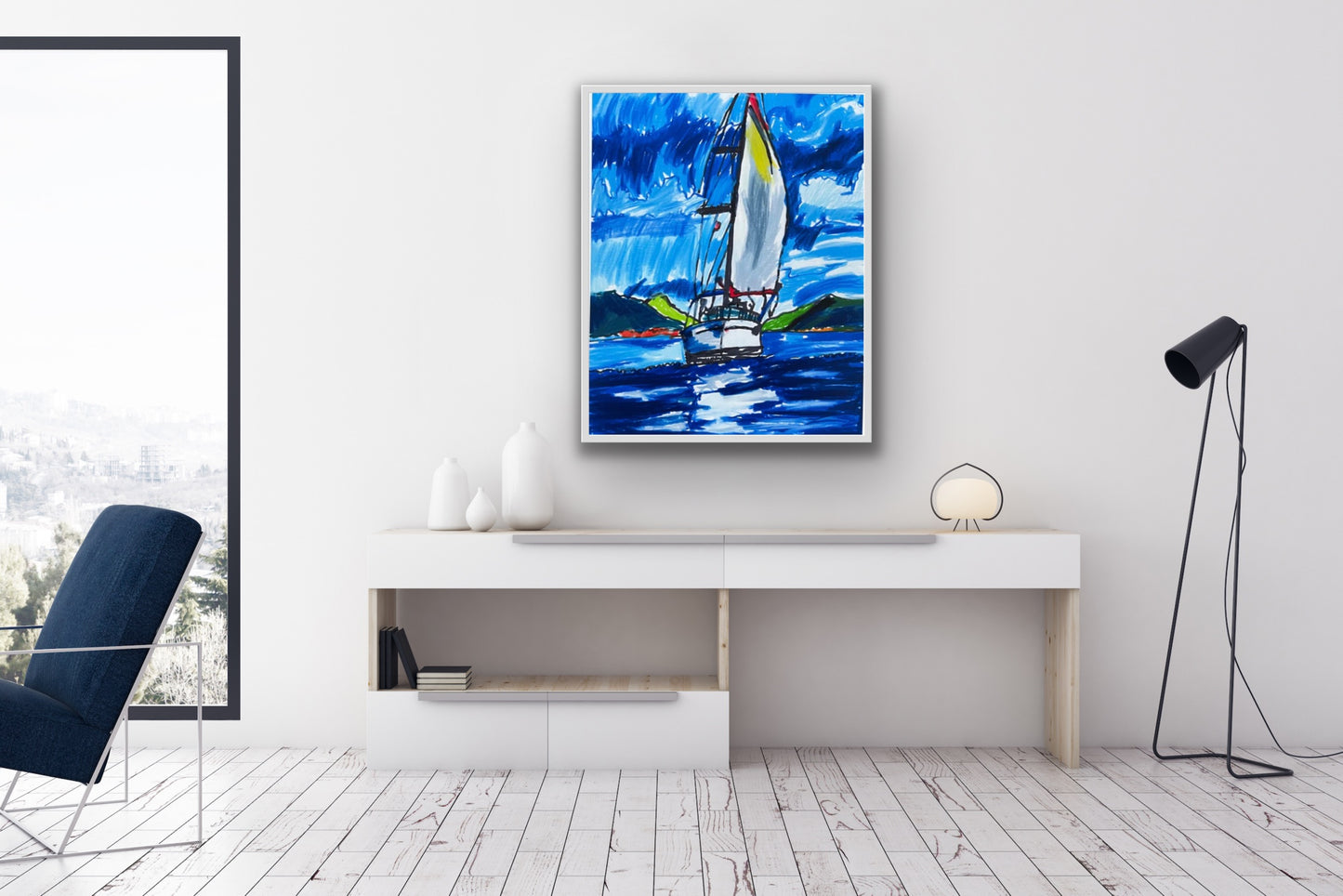 Sailing boat - Stretched Canvas Print in more sizes