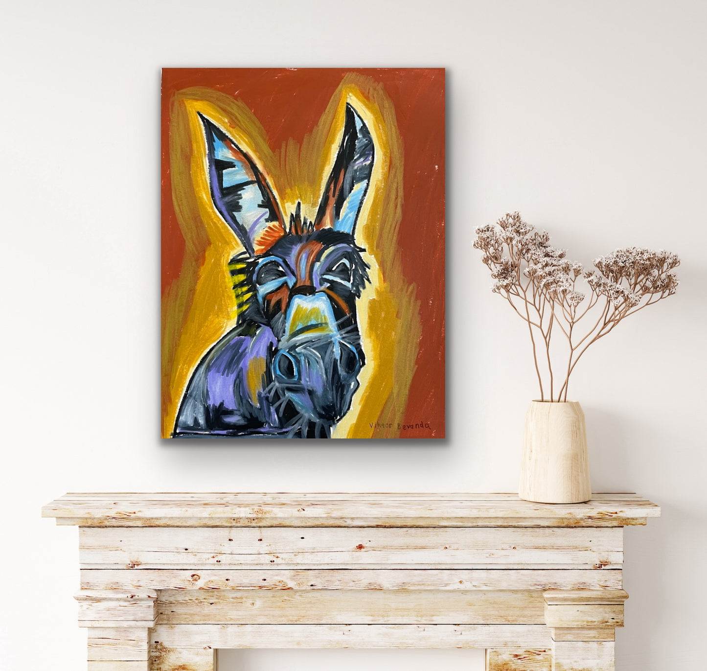 Donkey - Stretched Canvas Print in more sizes
