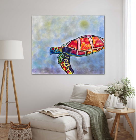 Colorful Sea Turtle - Art Prints