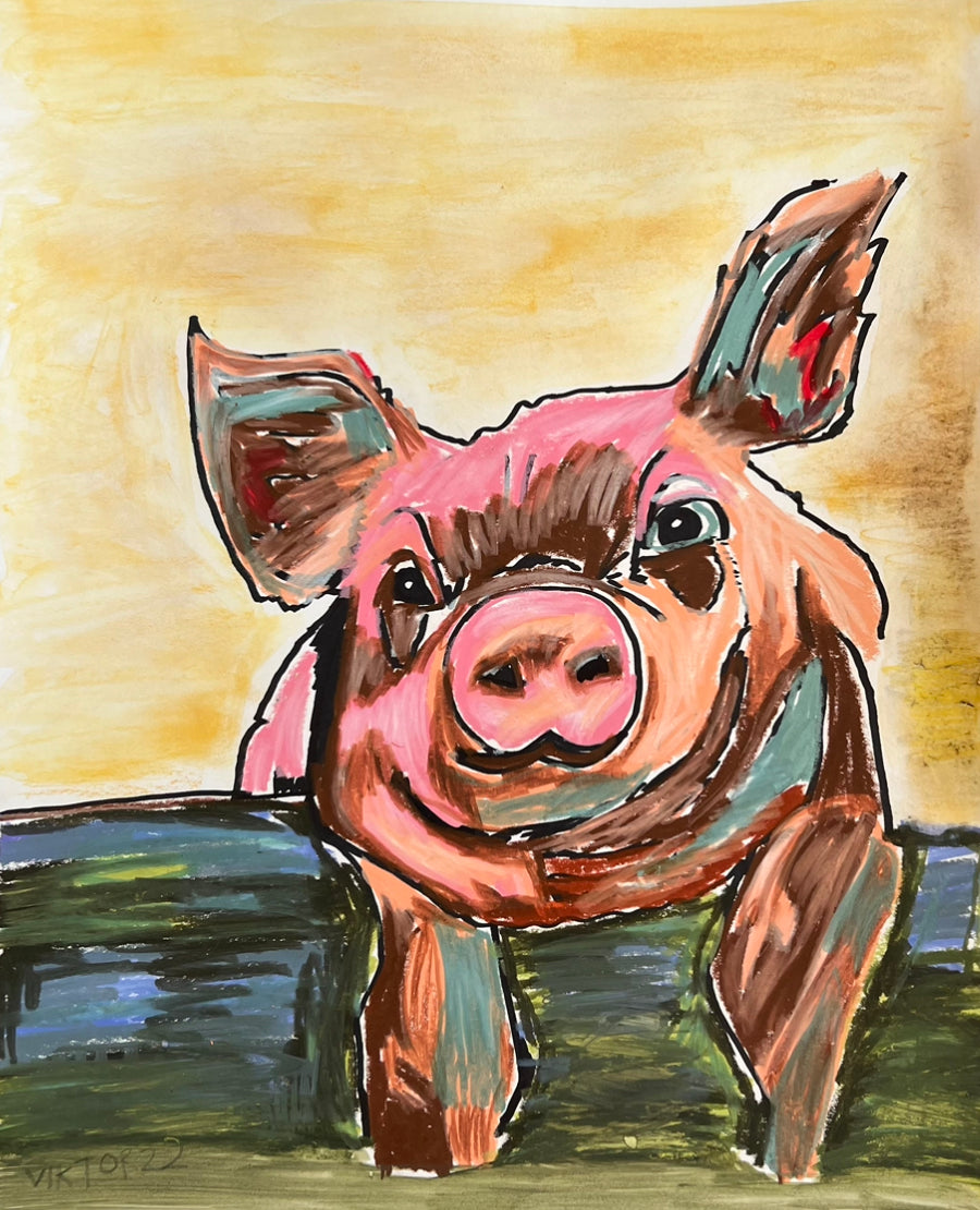 The PIG - ORIGINAL  14x17”