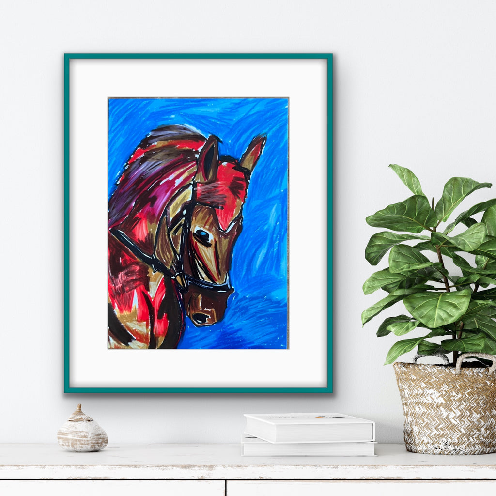 Brown Horse - ORIGINAL 11x14"