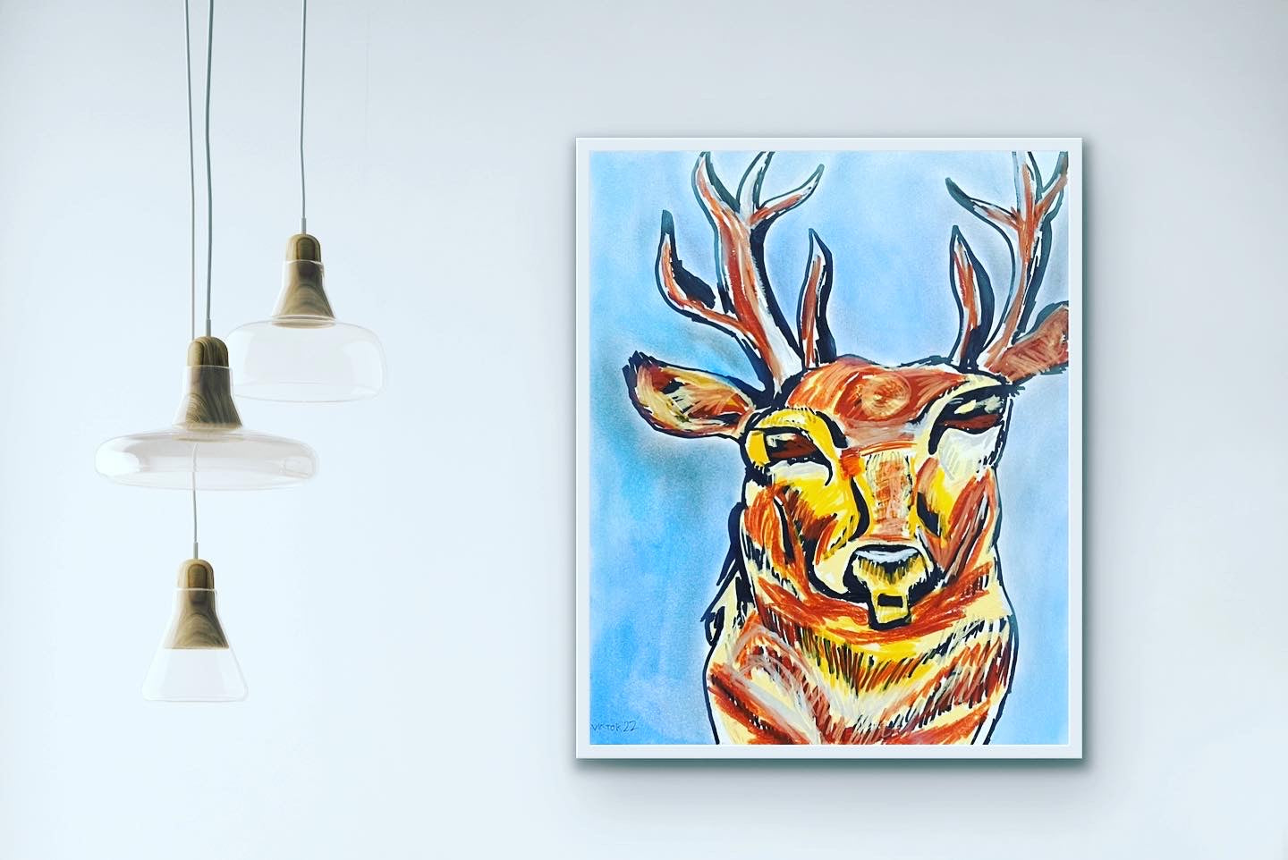 The Deer - Stretched Canvas Print in more sizes