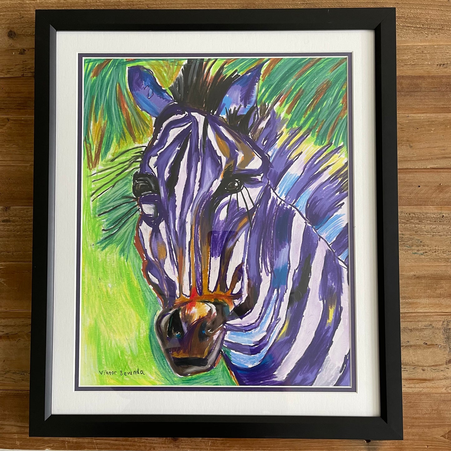 Zebra FRAMED - ORIGINAL  14x17”
