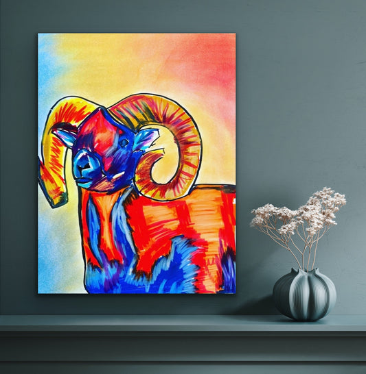 Mouflon - Stretched Canvas Print in more sizes