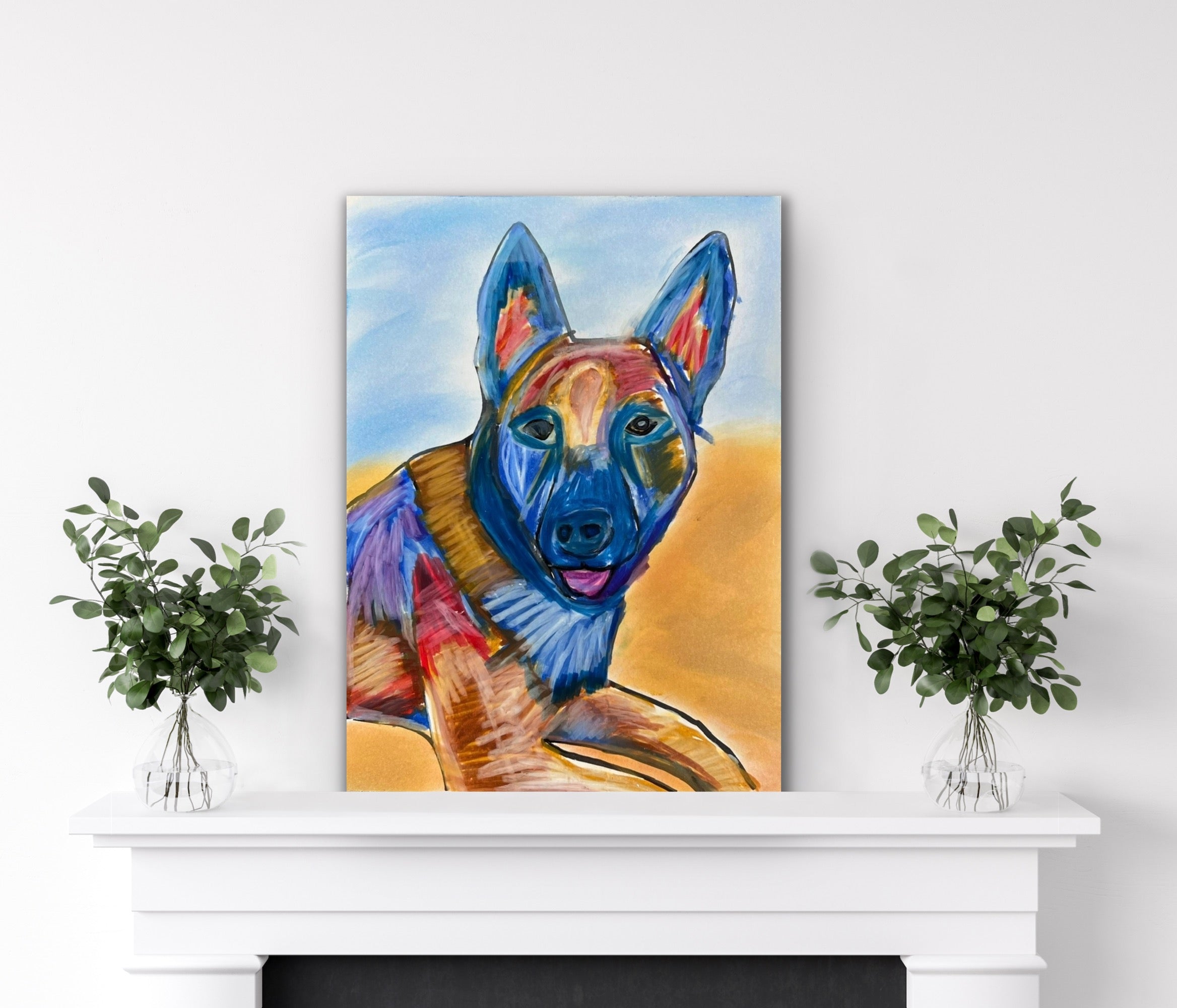 German Shepherd Dog - ORIGINAL 9x12"