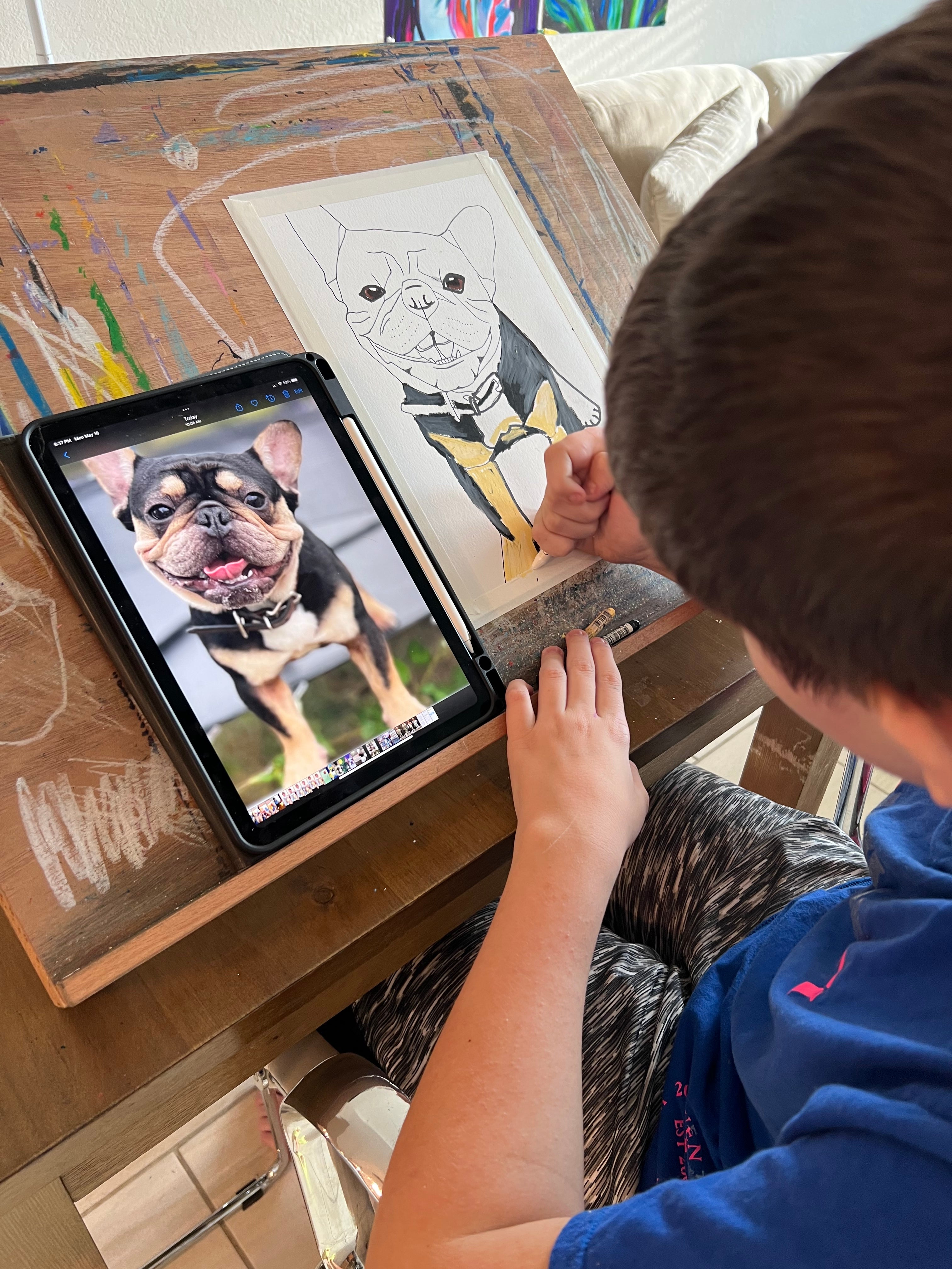 French Bulldog - ORIGINAL 9x12"