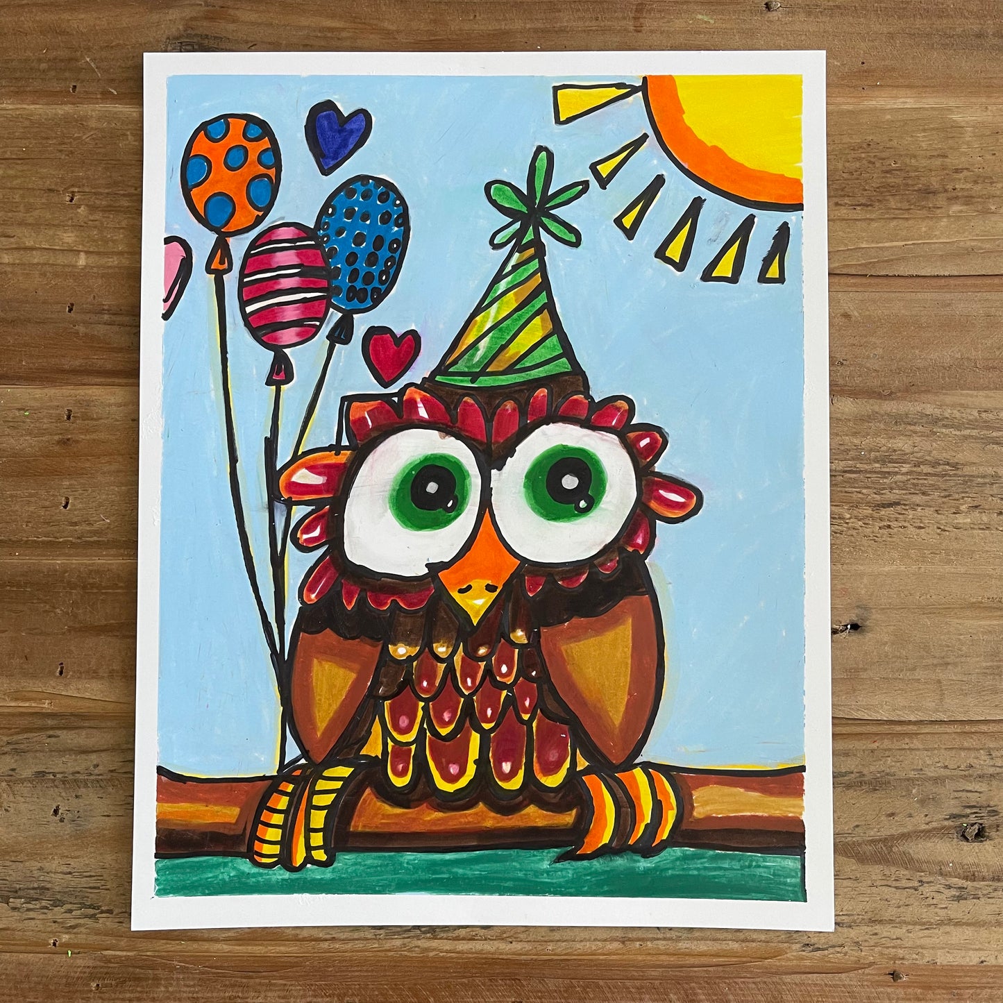 My Birthday Owl - ORIGINAL