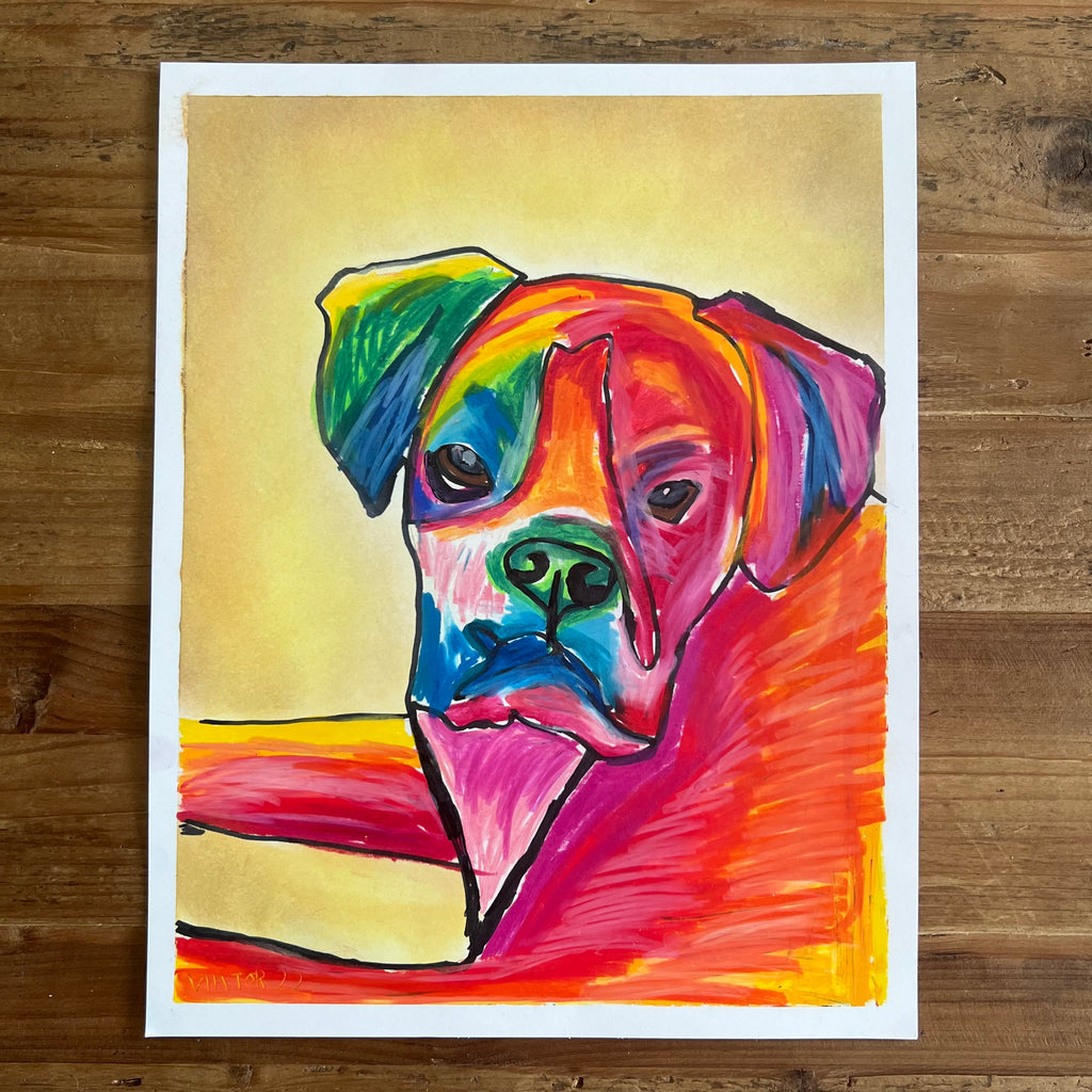 Red Boxer - ORIGINAL 11x14"