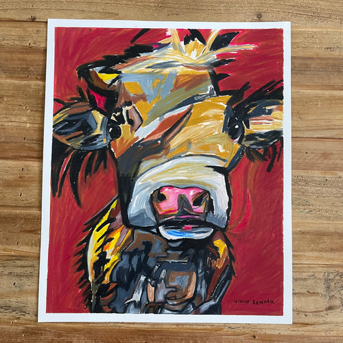 Brown Cow - ORIGINAL 14x17” - Vichy's Art