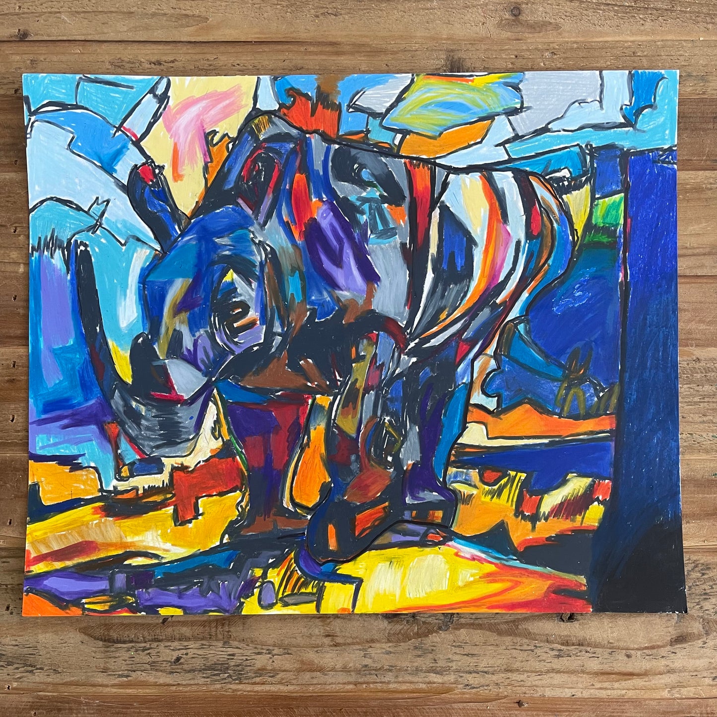 Rhino - ORIGINAL  14x17” - Vichy's Art