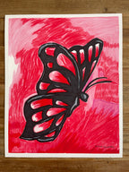 Red Butterfly - ORIGINAL 14x17” - Vichy's Art