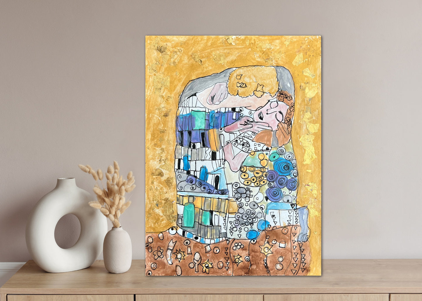 The Klimt Kiss by Viktor -  Print, Poster or Stretched Canvas Print in more sizes
