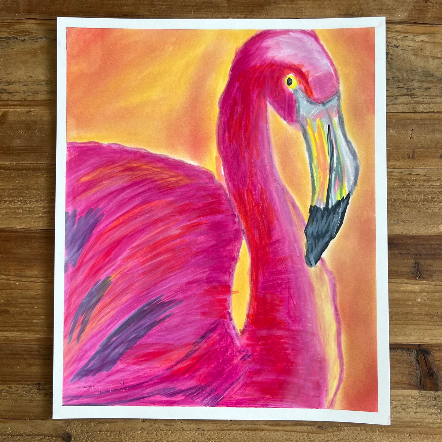 Flamingo - ORIGINAL  14x17”