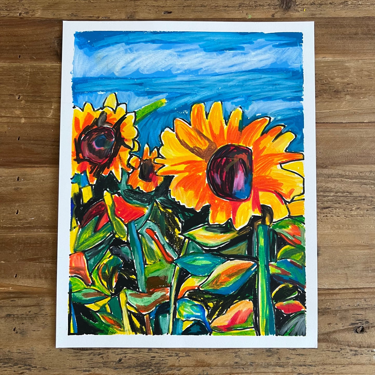 Sunflower Field - ORIGINAL 11x14"