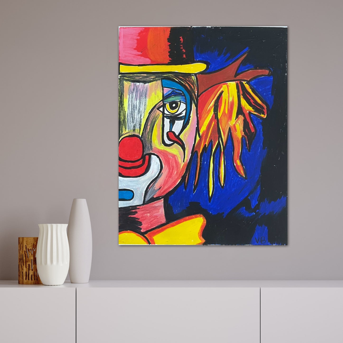 Clown - Stretched Canvas Print in more sizes