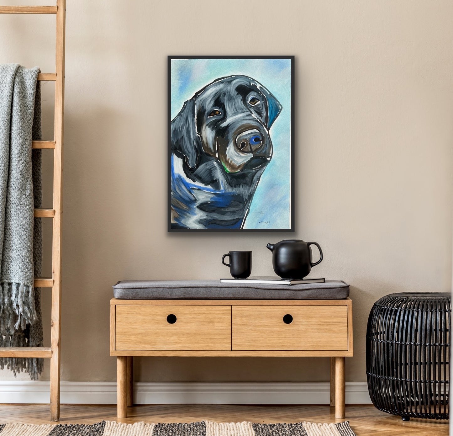Black Labrador - Stretched Canvas Print in more sizes