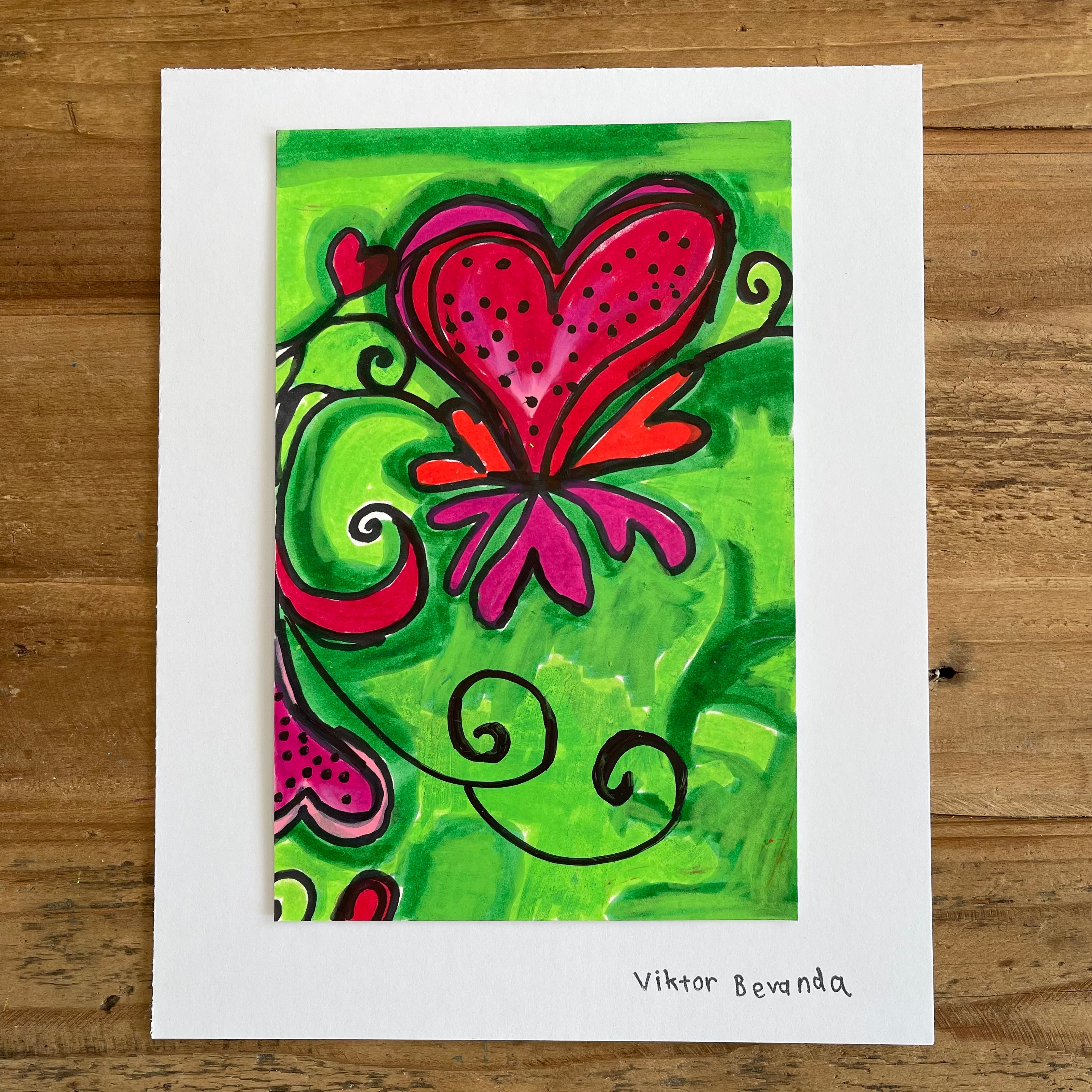 Mother's Day Heart - ORIGINAL 5 1/4 x 8 1/4""