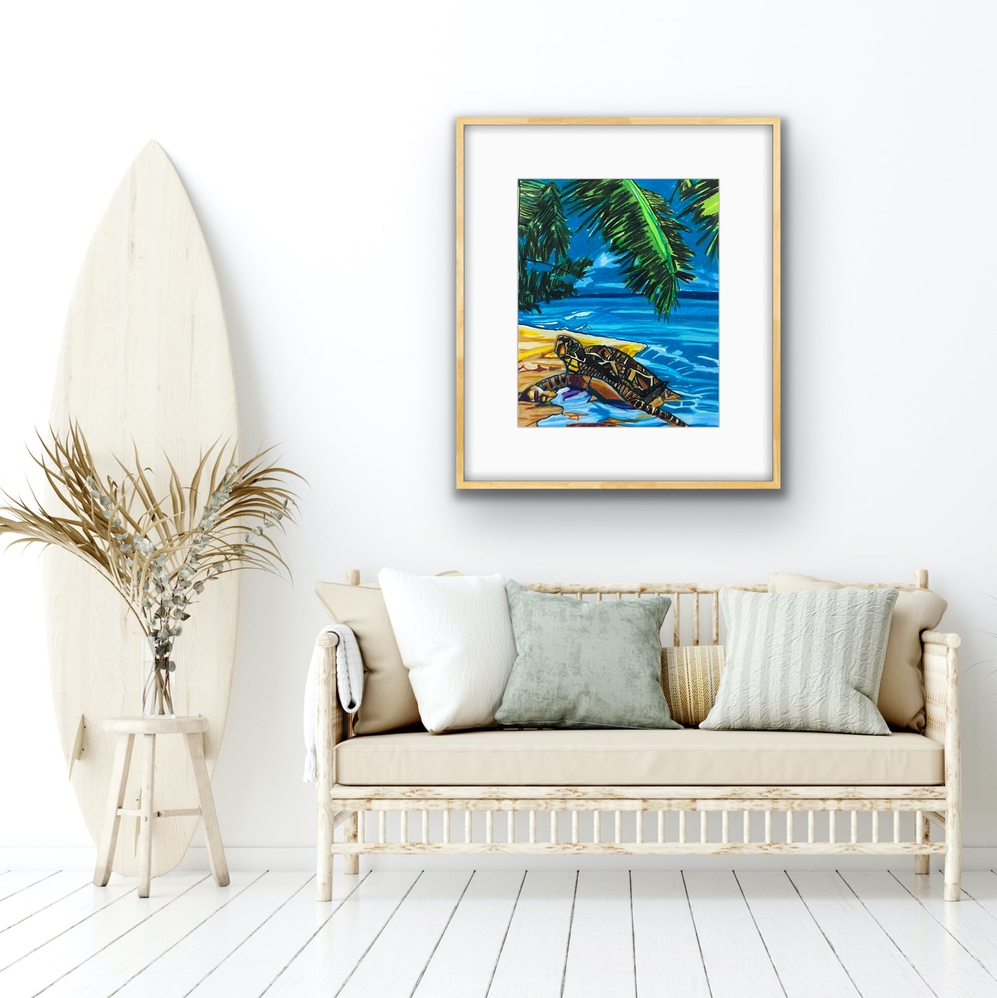 Turtle on the shore - Print, Poster or a Stretched Canvas Print