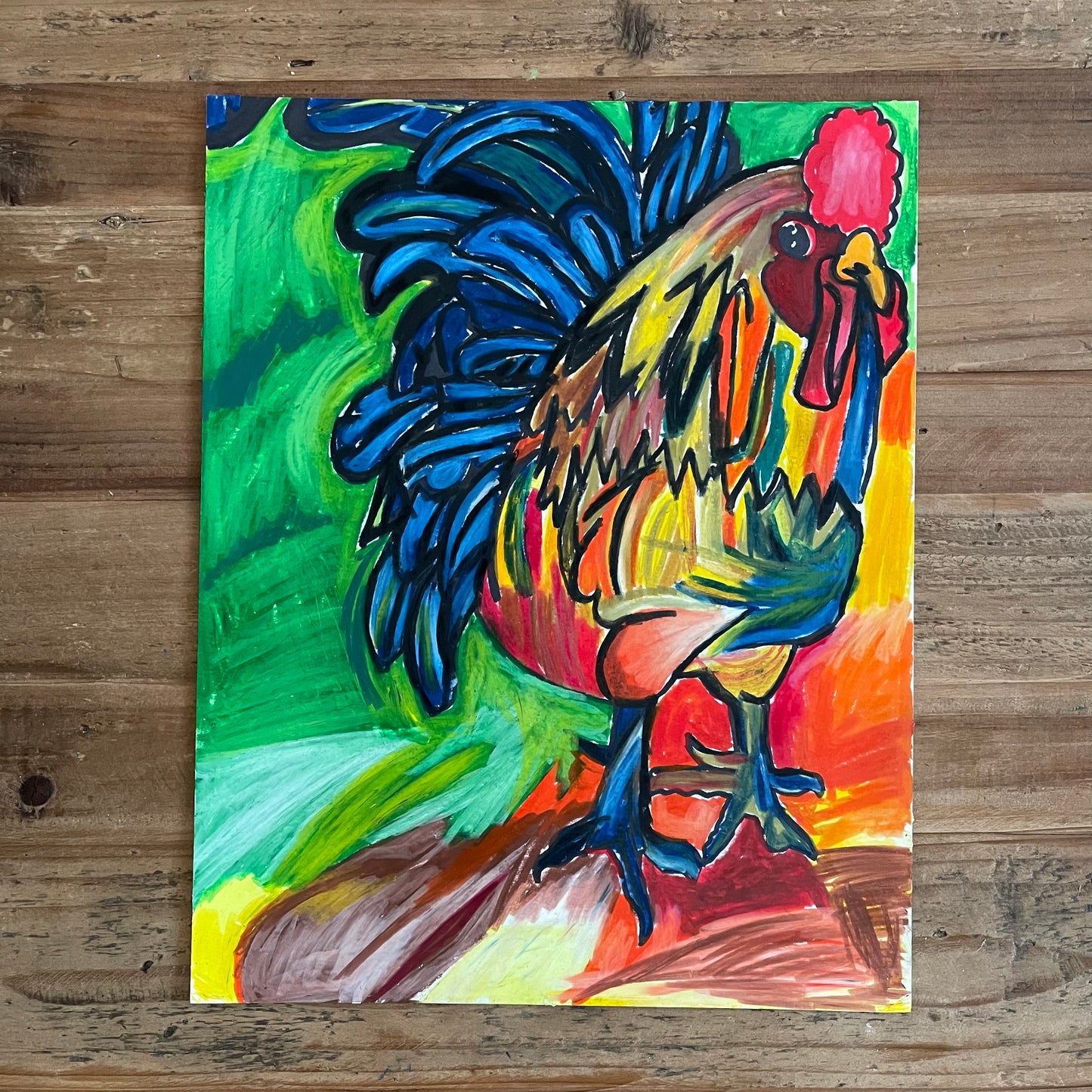 Colorful Chicken - ORIGINAL 11x14"