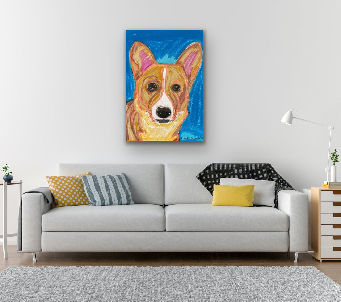Corgi Dog - Stretched Canvas Print in more sizes