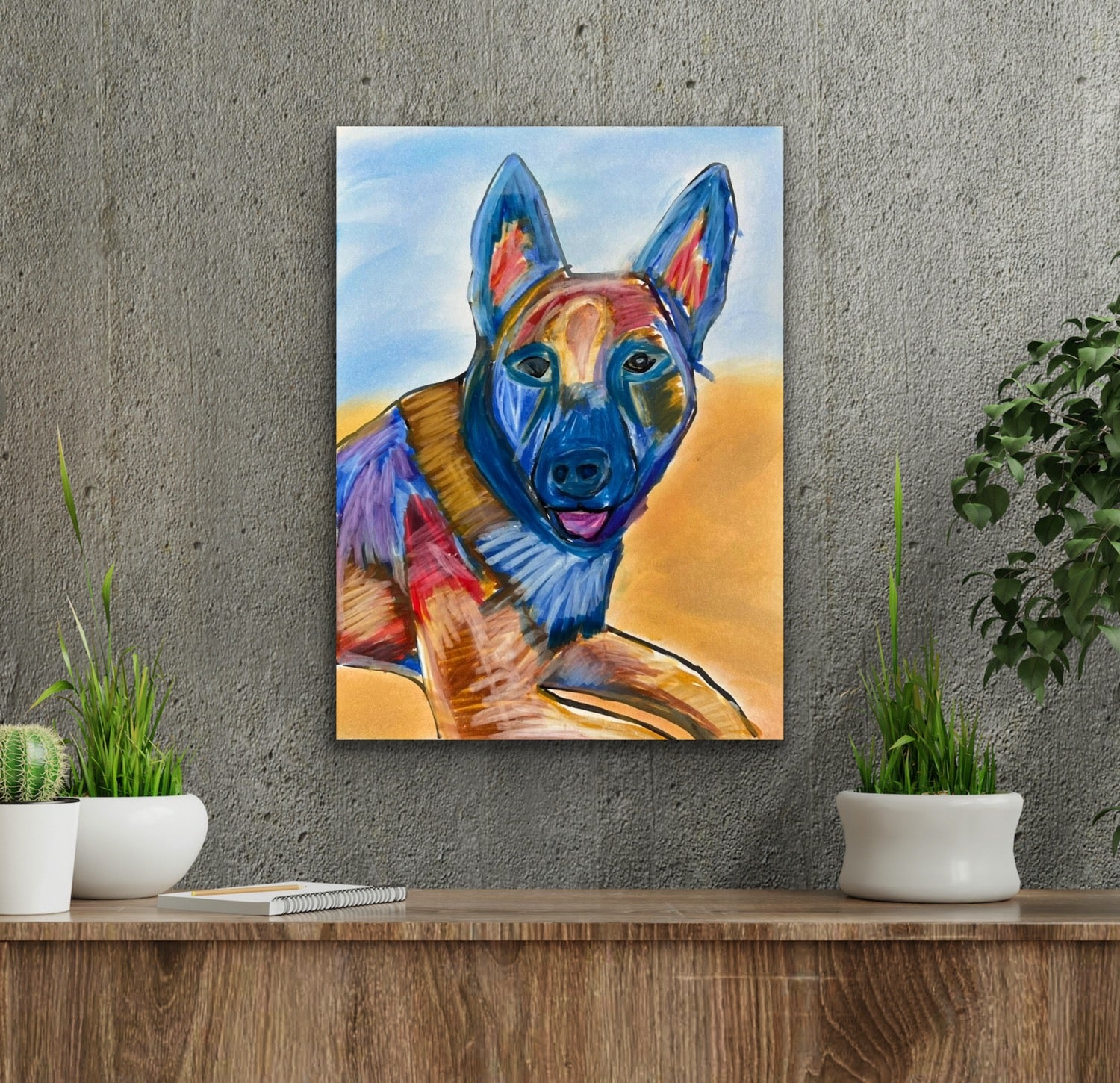 German Shepherd Dog - ORIGINAL 9x12"
