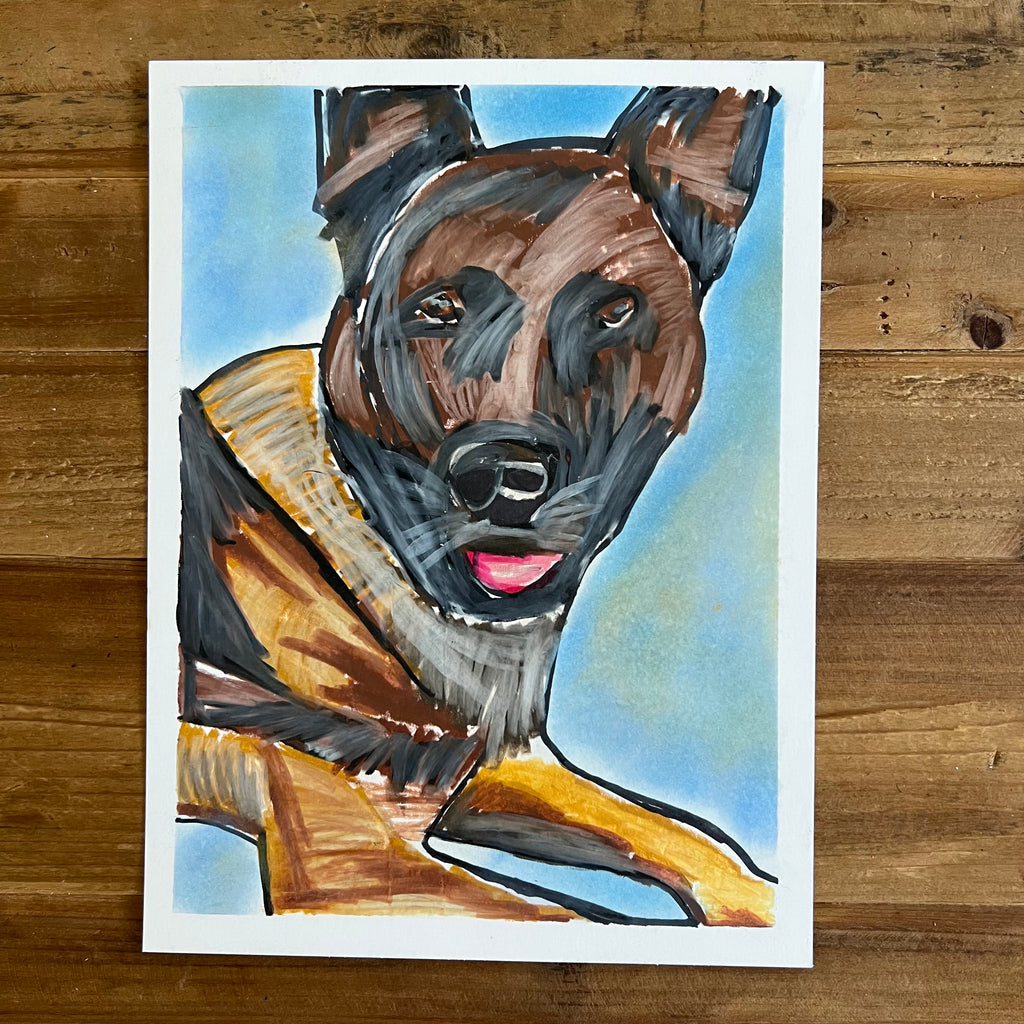 German Dog - ORIGINAL 9x12"
