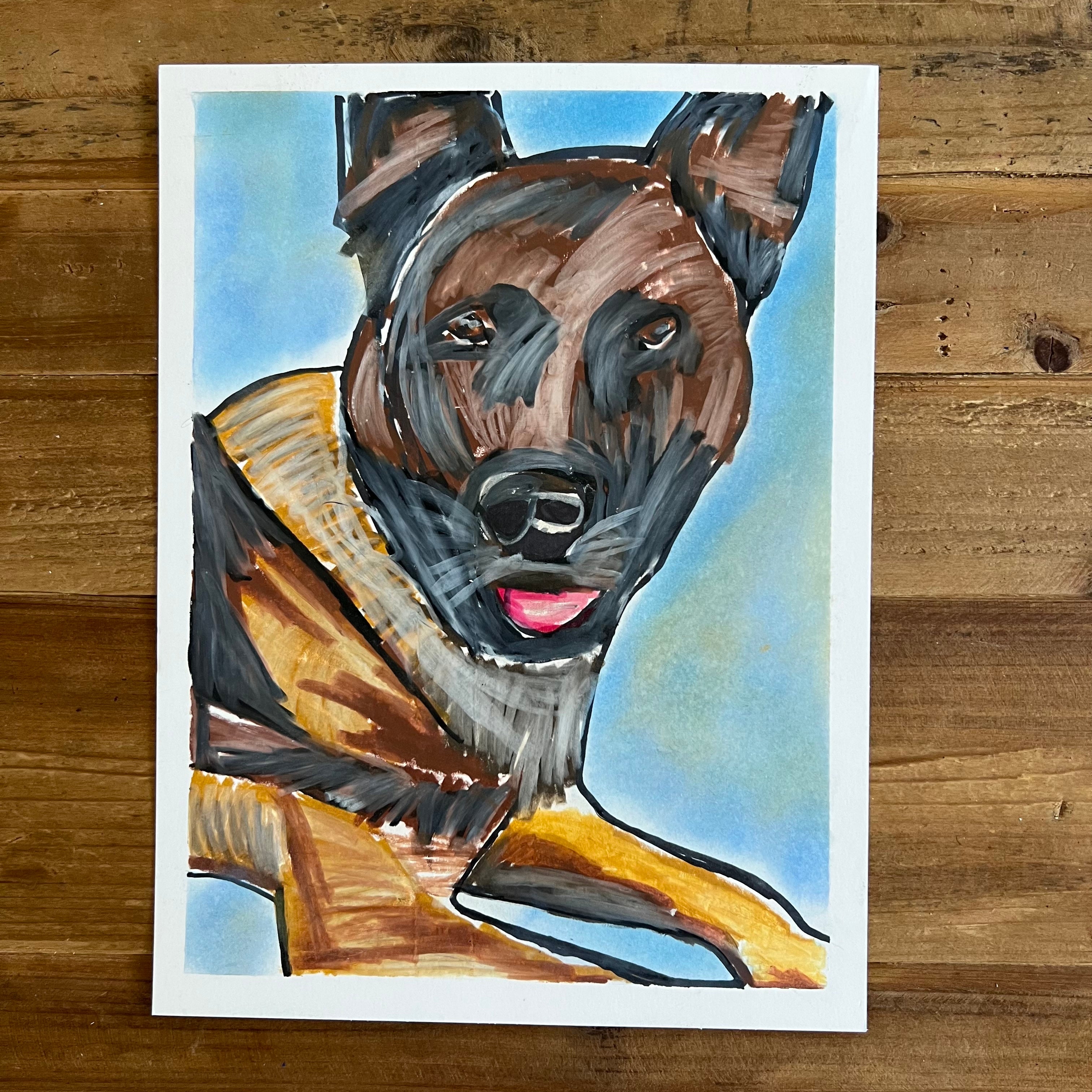 German Dog - ORIGINAL 9x12"