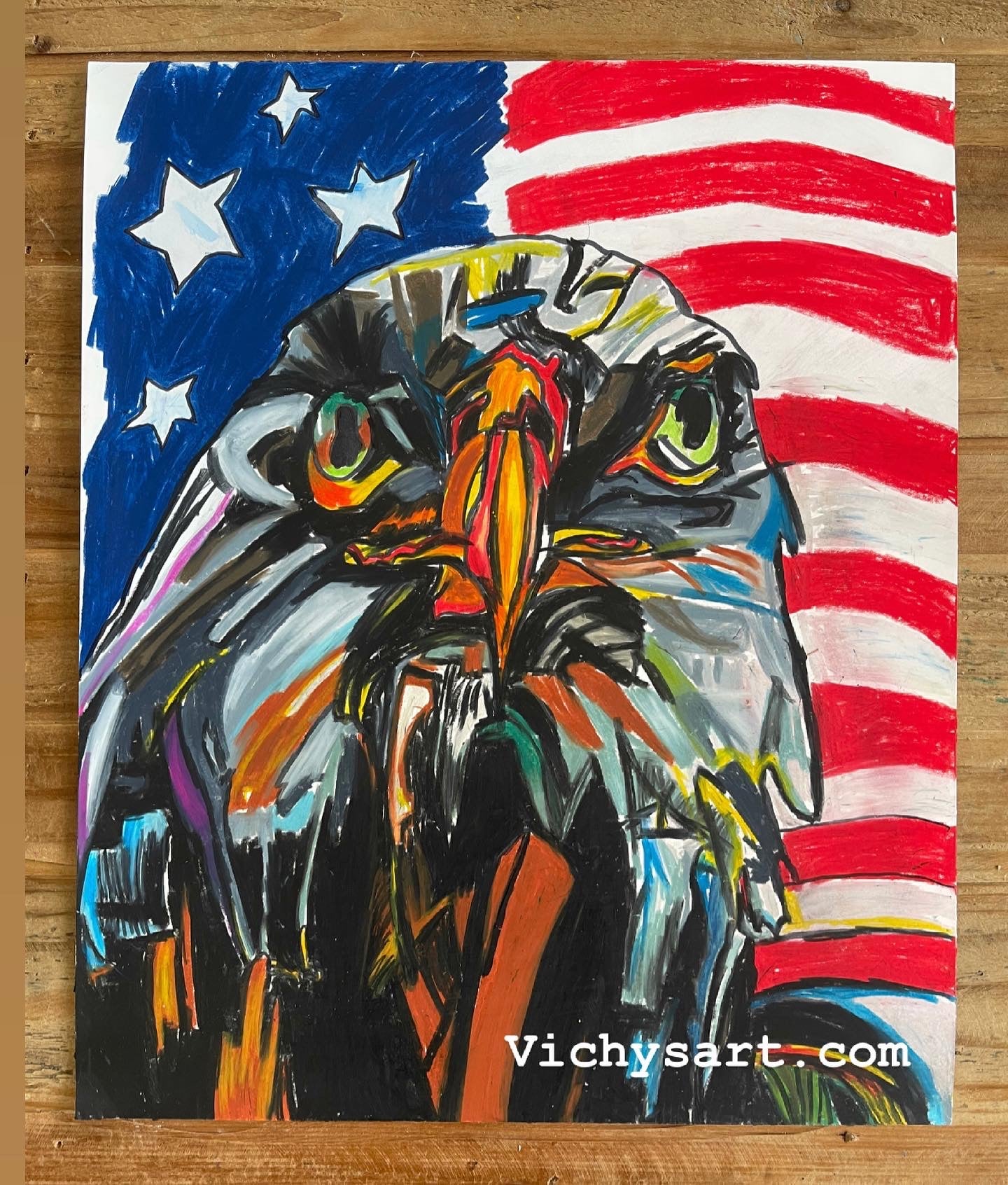 Eagle  FRAMED - 14x17” - Vichy's Art