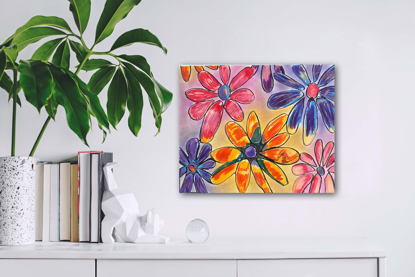 Colorful Flowers - ORIGINAL 14x17”