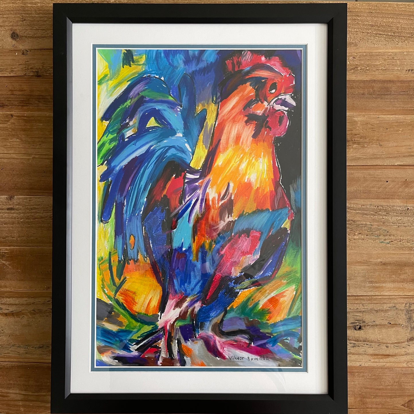 Rooster FRAMED - ORIGINAL 12x18”