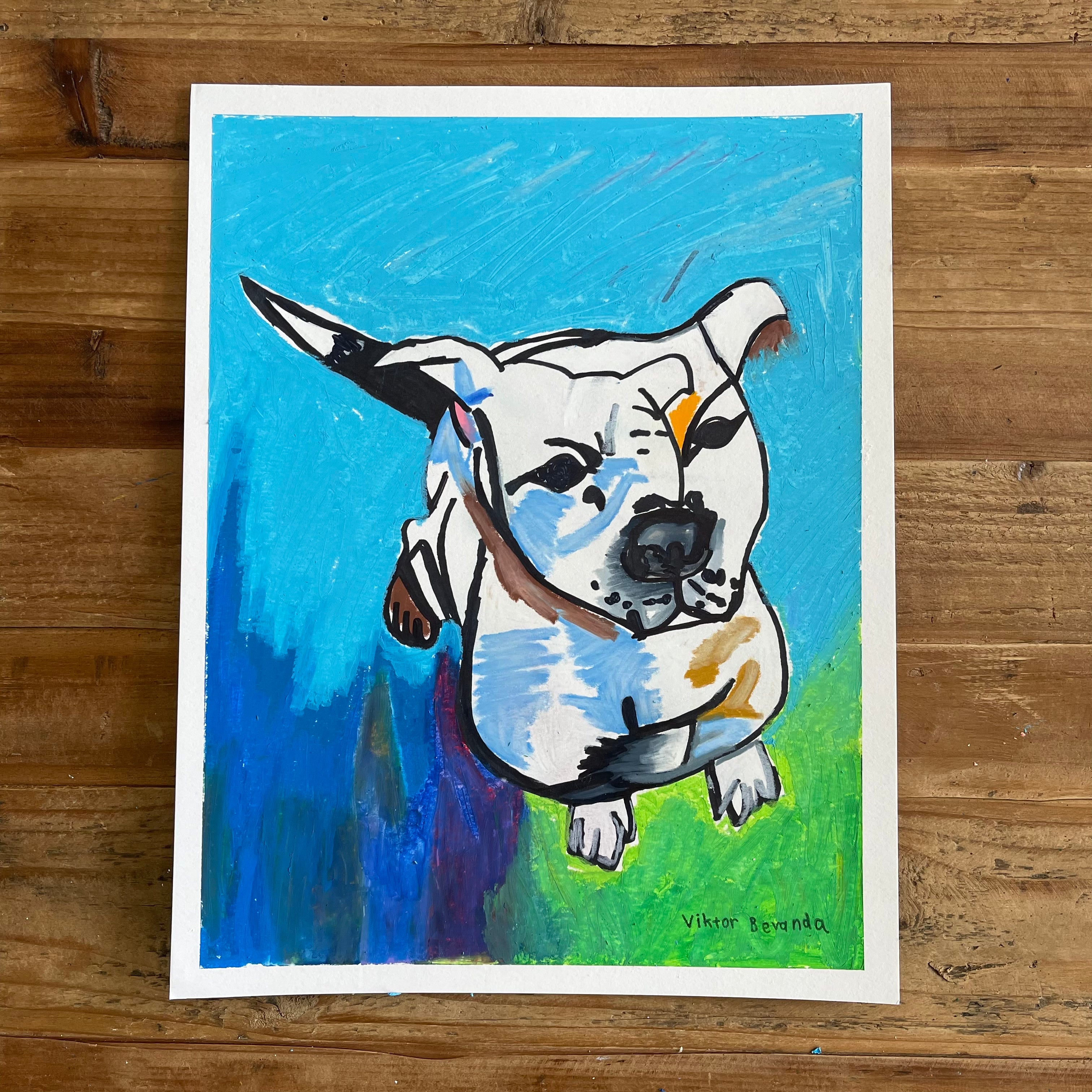 Staffordshire Bull Terrier - ORIGINAL 11x14"