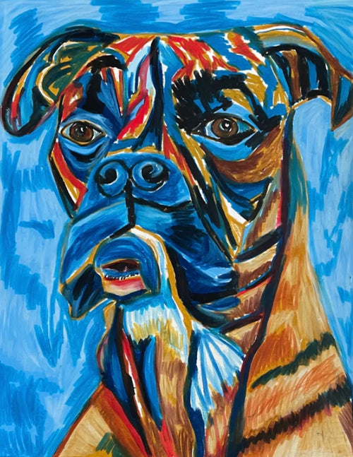 Blue Boxer - Art Prints - Vichy's Art