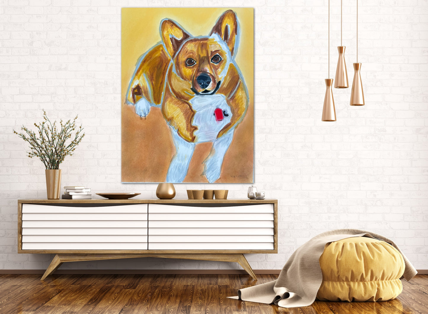 Corgi - Stretched Canvas Print in more sizes