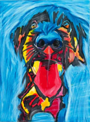 Cute Blue Doggie - Art Prints