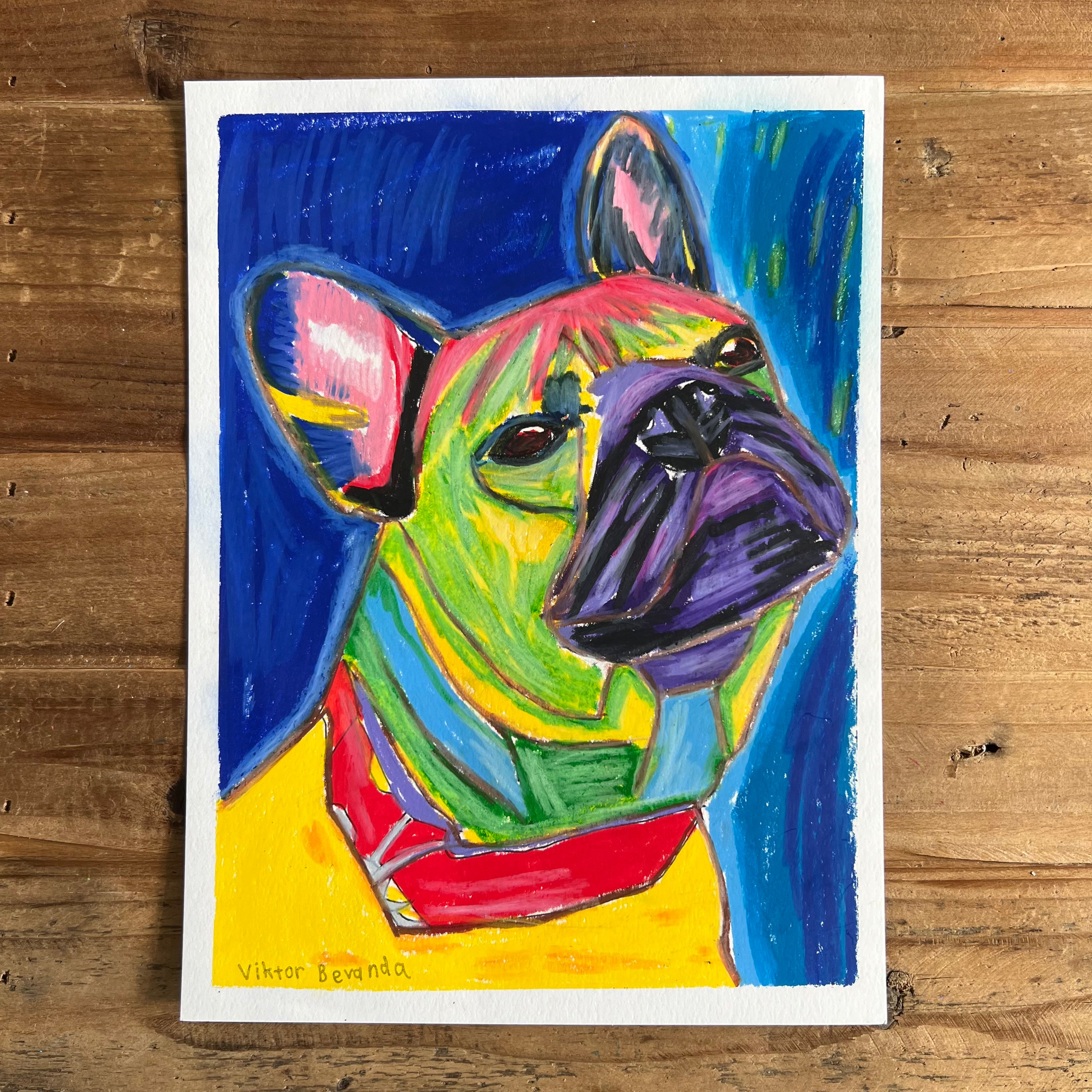 French Bulldog - ORIGINAL 9x12"