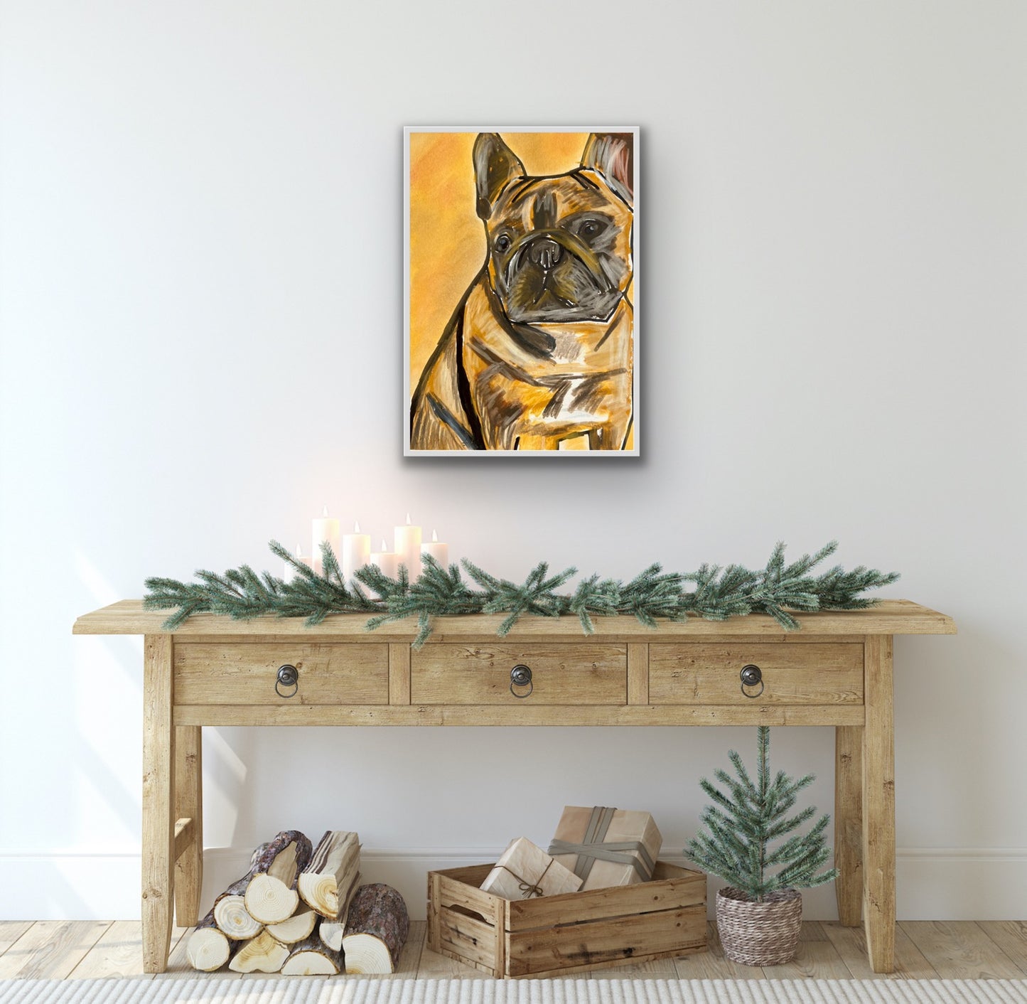 Brown French Bulldog - fine prints of original artwork