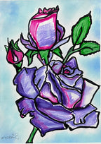 Purple Rose  - ORIGINAL 9x12"
